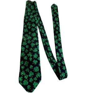 Looney Tunes Mania  Shamrock Necktie Navy Green St. Patrick's Day Holiday